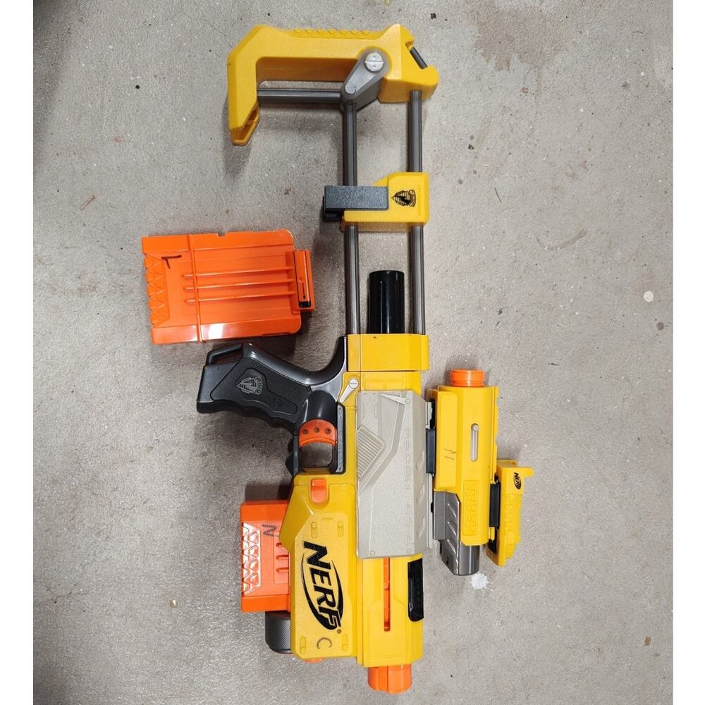 Nerf N-Strike Recon CS-6 Dart Gun w/ Shoulder Stock And Other Attachments Works